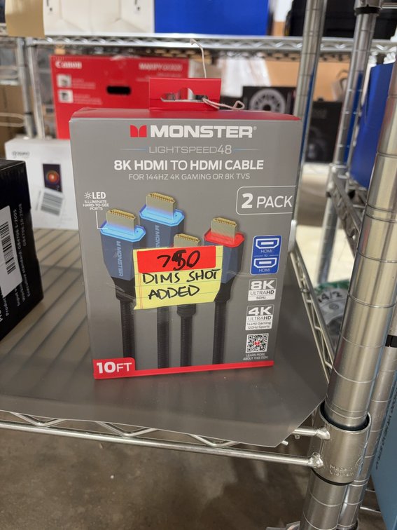 Monster 8K HDMI to HDMI Cable 2-Pack, 10 Ft, 48 Gbps, LightSpeed 48