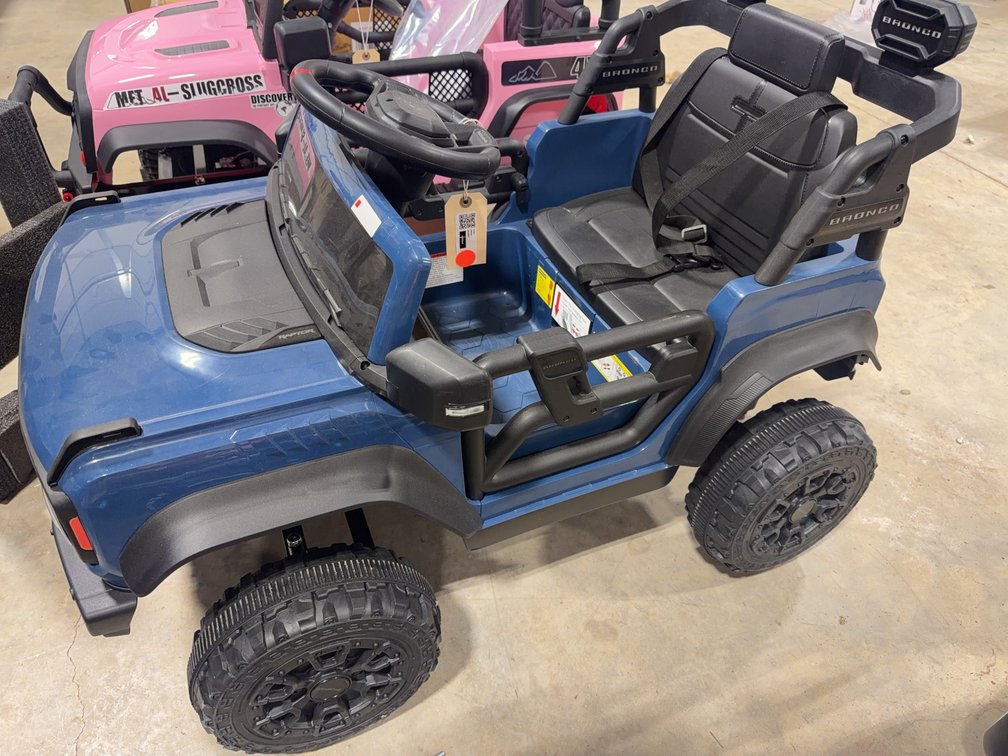 Kids Blue Ford Bronco Ride-On Electric Toy Car, 2 Seats, No Charger Included
