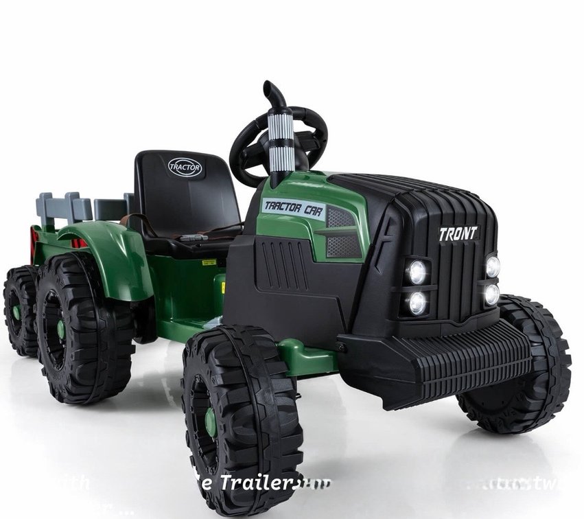 Tront JC005 24V Kids Ride-On Tractor Car, 6-Wheel Electric Vehicle, Green