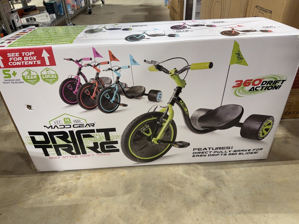 Mad Gear Drift Trike BMX Style, Green, Ages 5+, 360° Drift Action