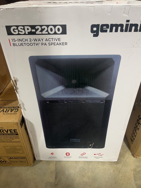 Gemini GSP-2200 15-Inch 2-Way Active Bluetooth PA Speaker with Retractable Handle