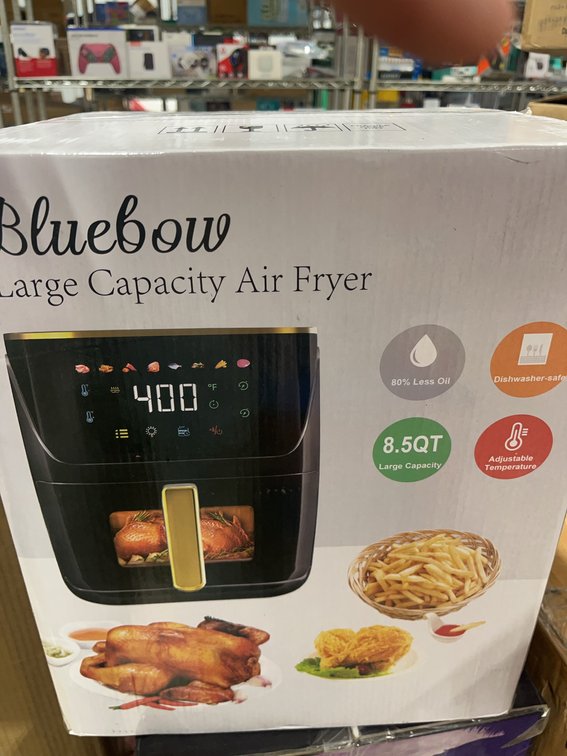 Bluebow 8.5QT Large Capacity Air Fryer, 1750W, Adjustable Temp, Dishwasher-Safe