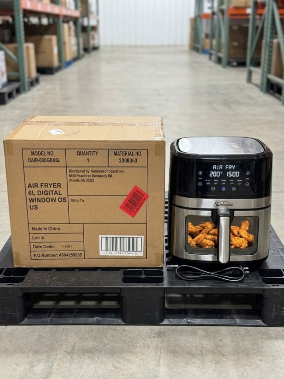 New in Box Sunkarean 6L Digital Air Fryer With Window and Touch Controls
