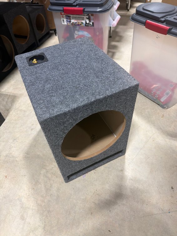 18 1/2 x 13 1/2 Inch Brand New Gray Carpeted Subwoofer Speaker Box Enclosure