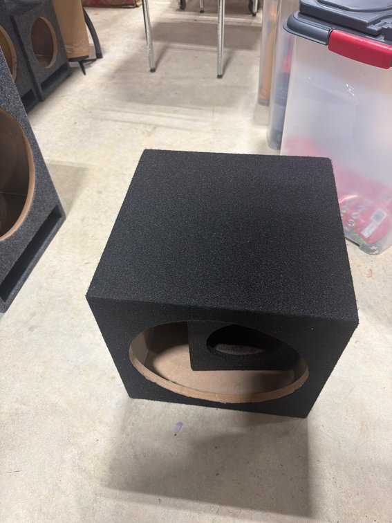 13 1/2 x 13 1/2 Subwoofer Speaker Enclosure, Carpeted MDF, Brand New