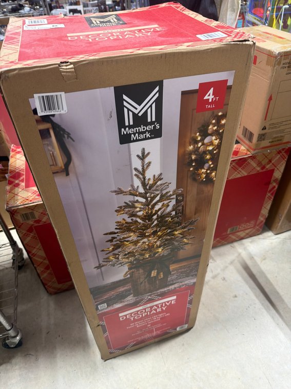 Member's Mark 4 Ft Pre-Lit Decorative Topiary, New in Box