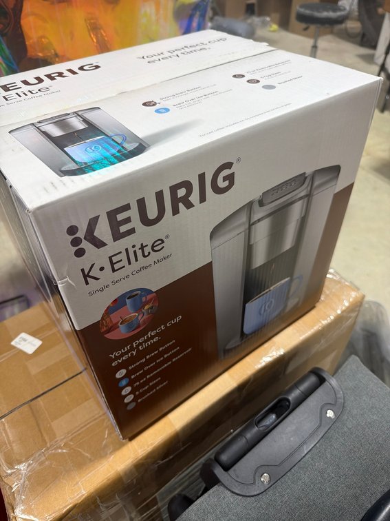 Keurig K-Elite Single Serve Coffee Maker, Brushed Silver, New in Box