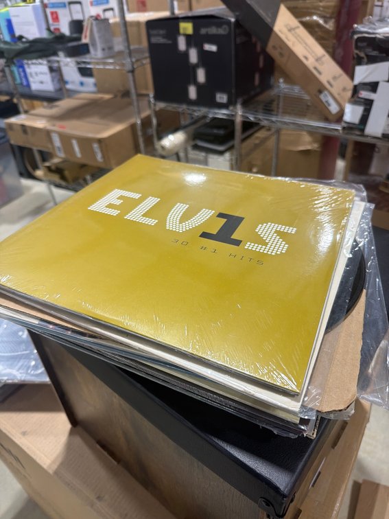Stack of 10 Vinyl Albums: Elvis, B.J. Thomas, Mac Davis, Olivia Newton-John, Bruno Mars