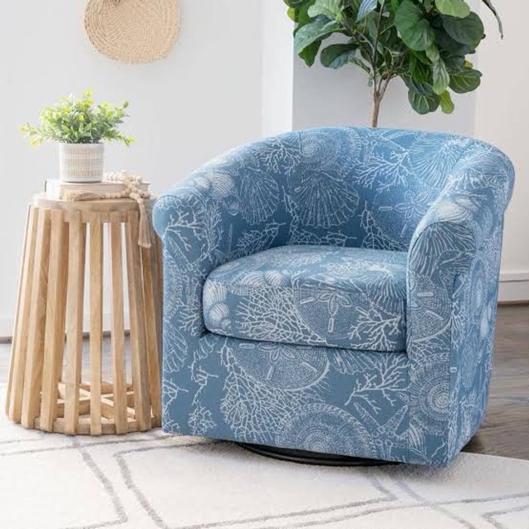 Powell Denim Style Swivel Club Chair New in Box