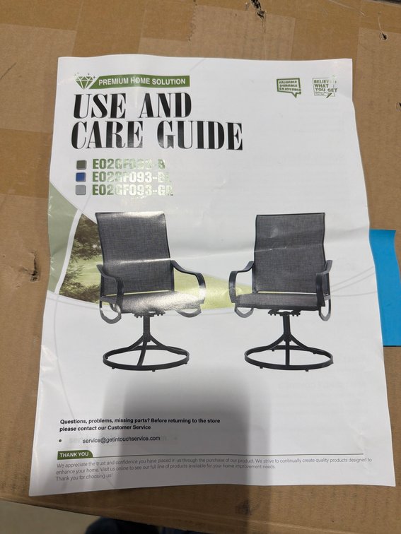 Premium Home Solution Outdoor Swivel Chairs, Set of 2, New in Box
