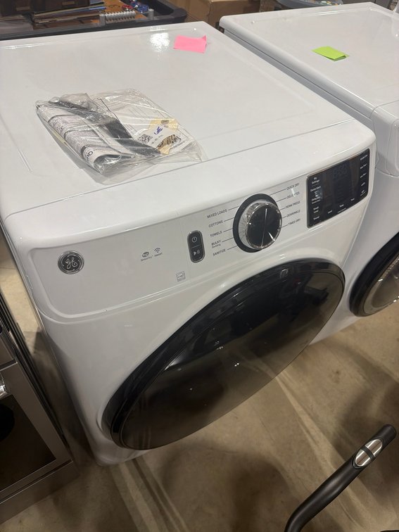 GE Front Load Electric Dryer White with Multiple Cycle Settings and Manual. New