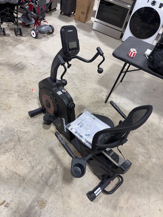 Pooboo Recumbent Exercise Bike with Monitor and Mesh Seat Back