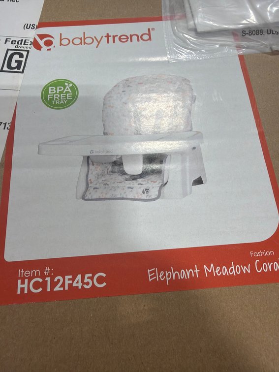 Baby Trend Adapt SpaceSaver Booster Chair Elephant Meadow Coral New in Box
