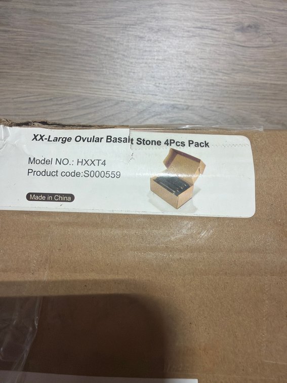 XX-Large Ovular Basalt Stone Pack, 4 Pieces, Model HXXT4, S000559