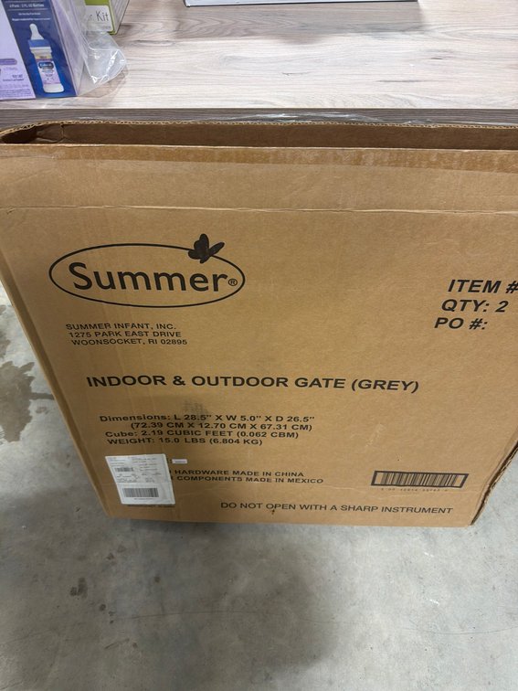 Summer Indoor & Outdoor Gate, Grey, 28"-42" W x 26" H, Set of 2