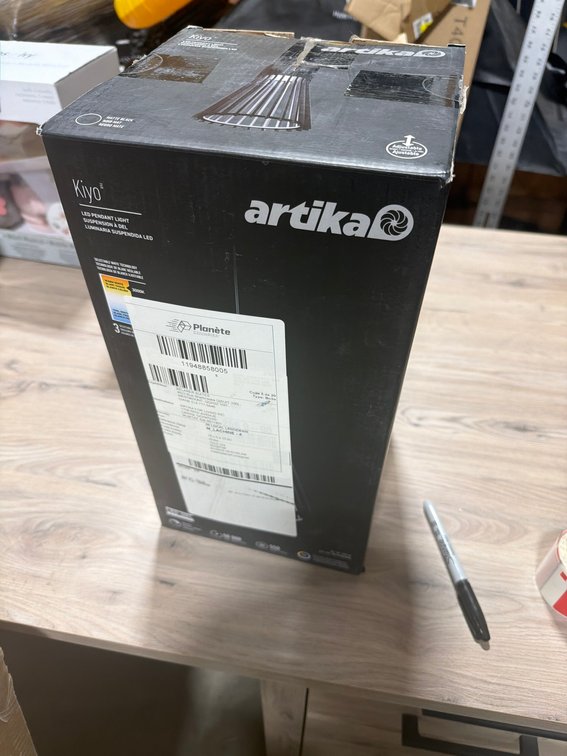 New Artika Kiyo LED Pendant Light, Black Finish, Energy Efficient Lighting Fixture
