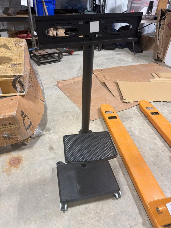 Mobile TV Stand With Mounting Bracket and Platform Shelf on Caster Wheels