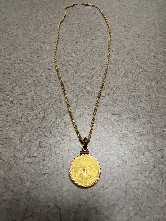 1903 $2.50 Liberty Head Gold Coin Pendant on Chain