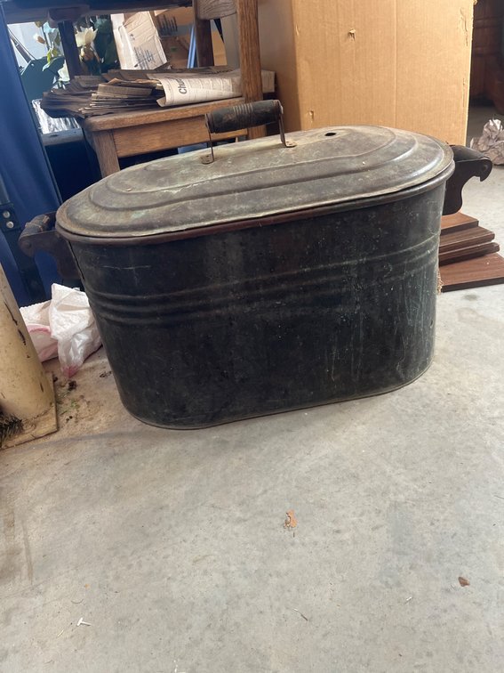 Large Copper Kettle with Lid and Handles