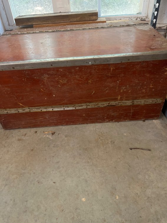 Wooden Storage Chest With Hinged Lid