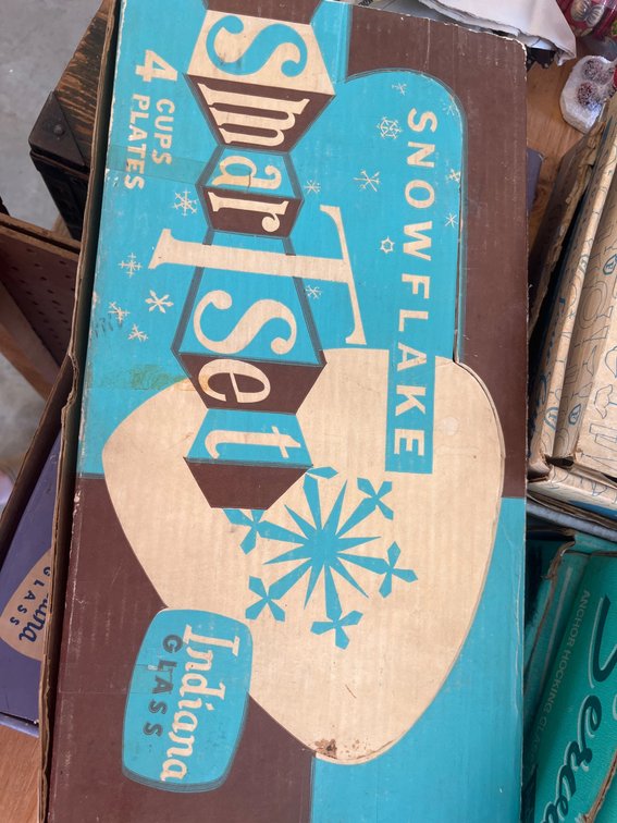 Indiana Glass Snowflake Smart Set in Original Box