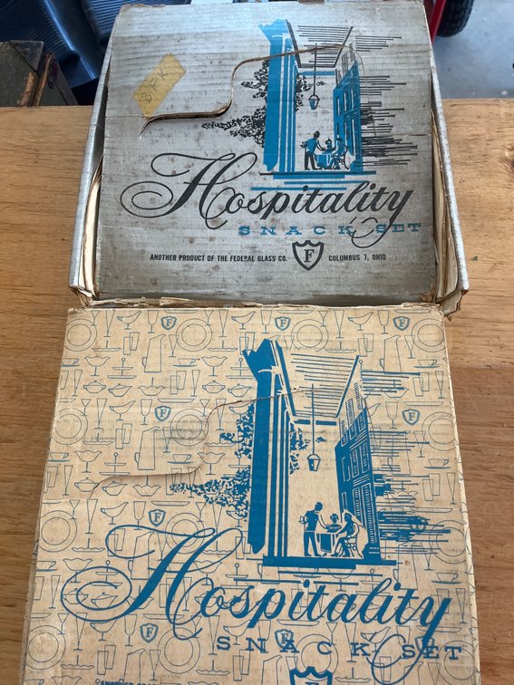 Federal Glass Hospitality Snack Set in Original Box