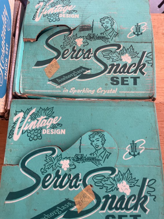 Anchor Hocking Glass Snack Set in Two Boxes