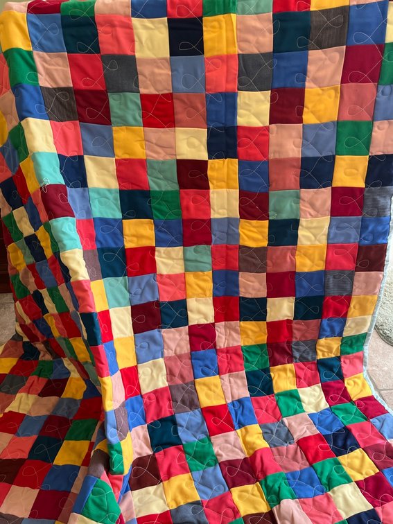 Full-Size Hand-Sewn Patchwork Quilt