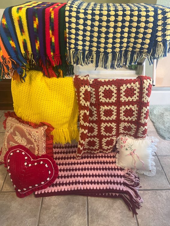 Handmade Crochet Blankets and Pillows