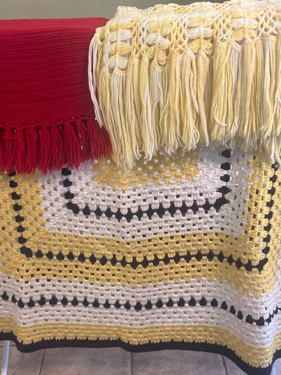 Three Handcrafted Crochet Blankets