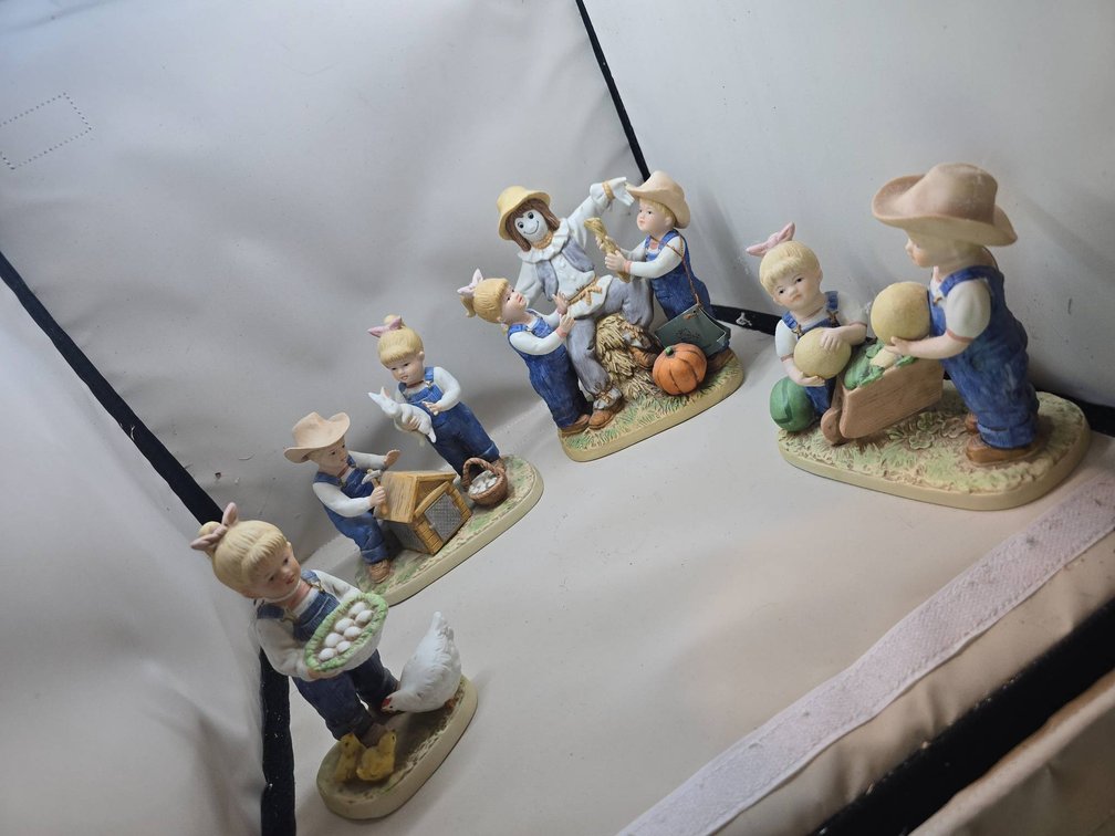 Homco Denim Days Figurine Collection, 7 Pieces