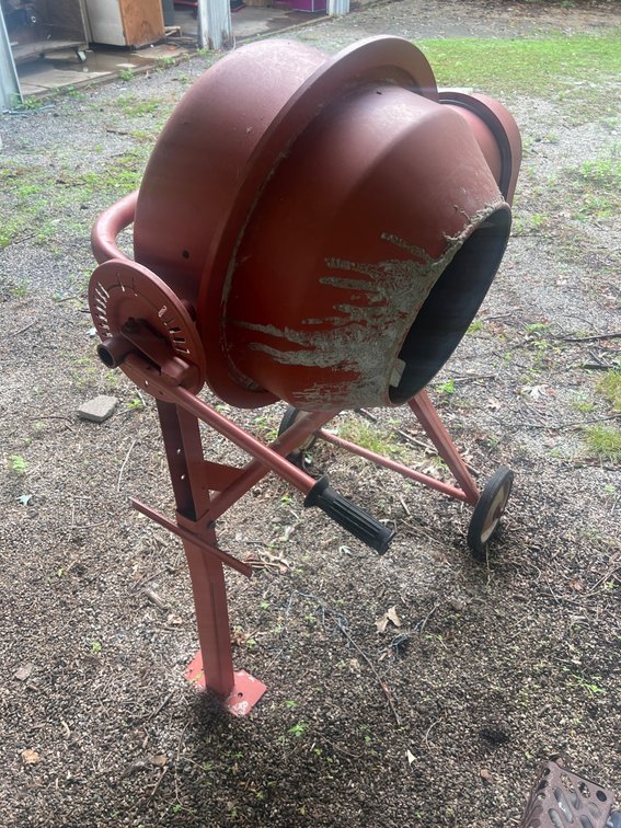 Red 3.5 Cubic Foot Cement Mixer with Electric Motor