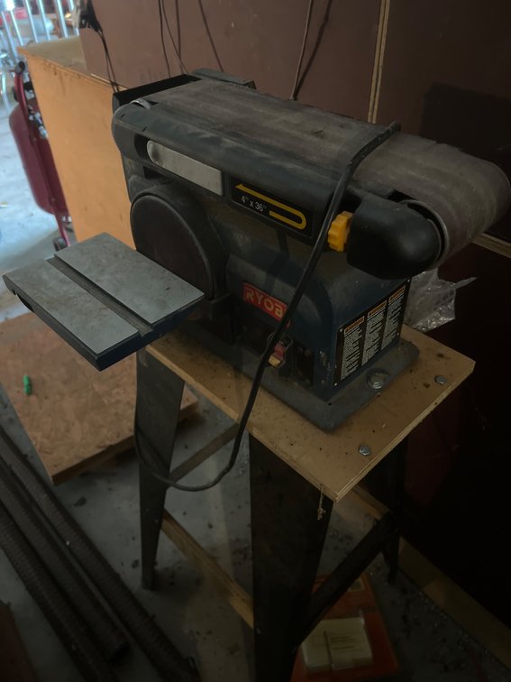 Ryobi Belt and Disc Sander on Stand