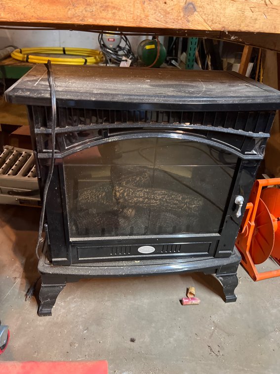 Electric Freestanding Fireplace Heater with Glass Front