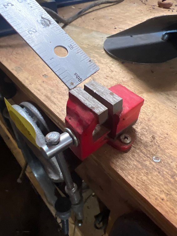 Miniature Red Metal Vise and Anvil Set