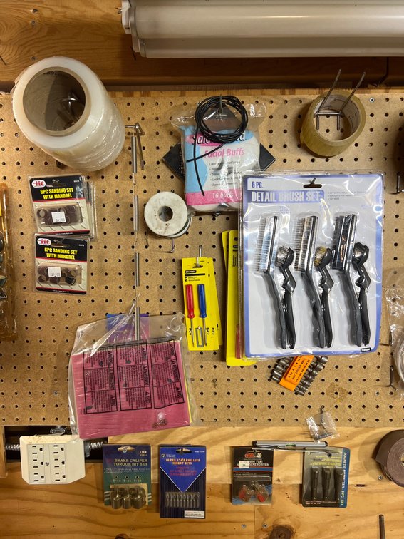 Tools Including Brushes, Screwdrivers, and Sanding Sets