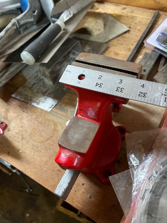 Red Bench Vise With Steel Jaws and Swivel Base