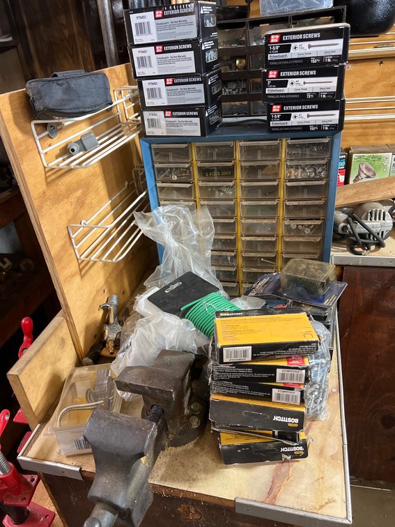 Workbench Vice, Hardware, and Fastener Lot