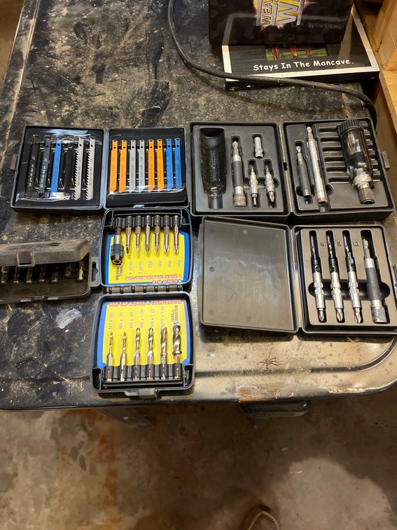 Drill Bits, Screwdrivers, and Saw Blades in Cases