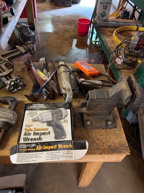 Tools and Equipment Including Vises and Air Impact Wrench