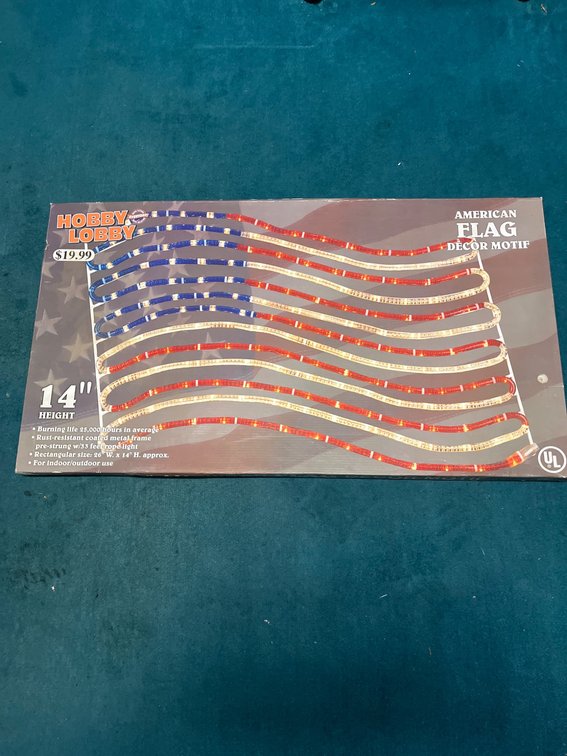 14-Inch American Flag Rope Light Motif from Hobby Lobby
