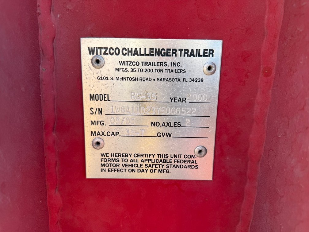 Image for 2000 Wizco Challanger RG-35 Lowboy