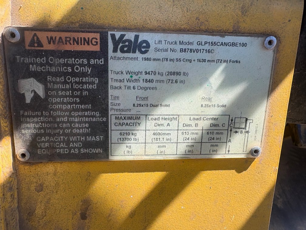 Image for Yale GLP155CANGBE100 Fork Lift