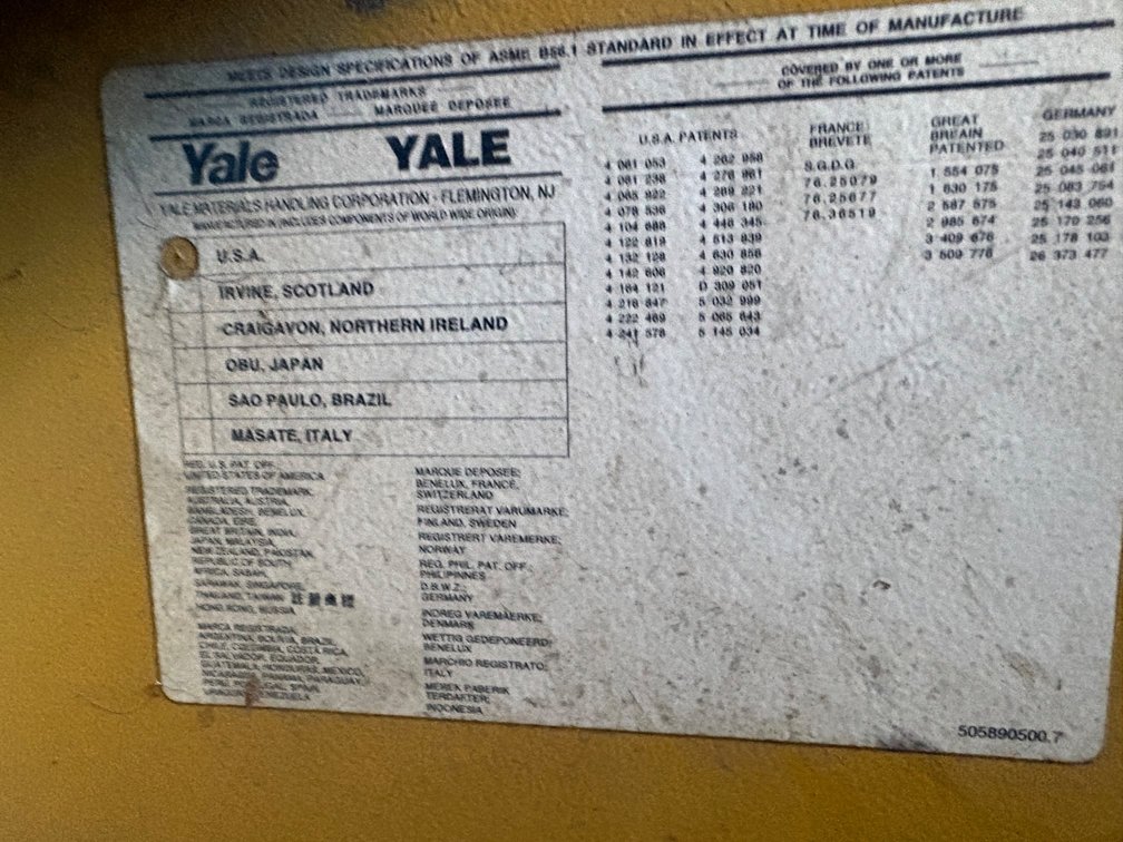 Image for Yale GLP155CANGBE100 Fork Lift