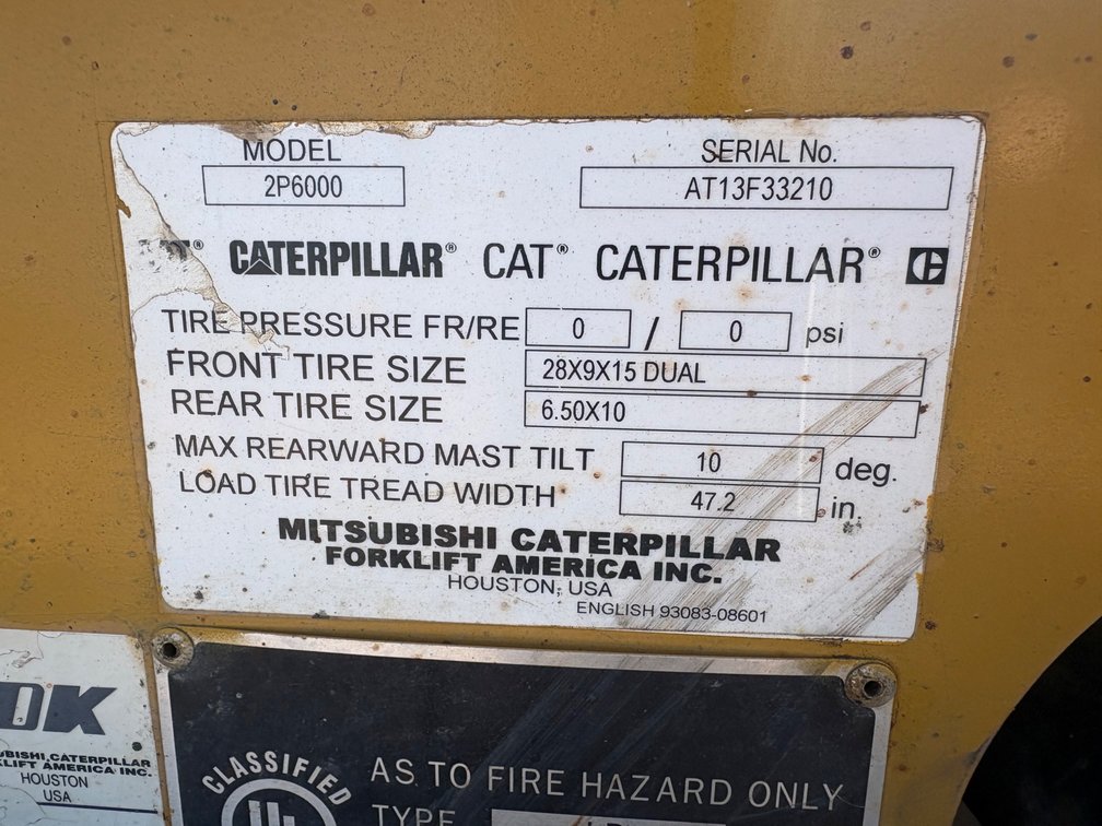 Image for Caterpillar 2P6000 Forklift