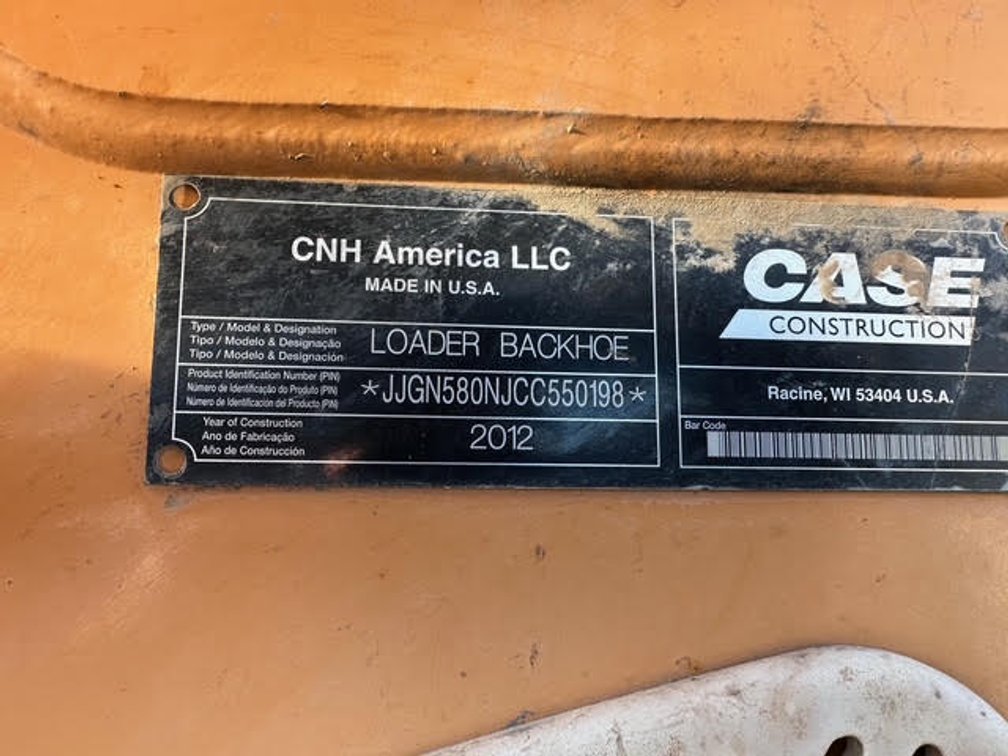 Image for 2012 Case 580N