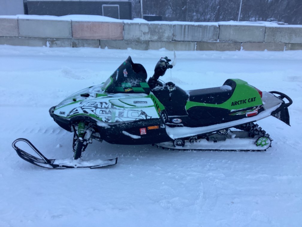 2002 Arctic Cat ZR 800 snowmobile, started, shows 4,106 miles, bill of sale.