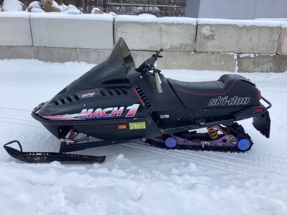 1994 Ski Doo Mach I 670 snowmobile, shows 9,772 miles, bill of sale.