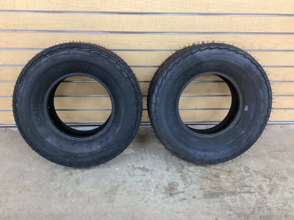 (2) Unused Road Guider 20.5X8.0-10 trailer tires.