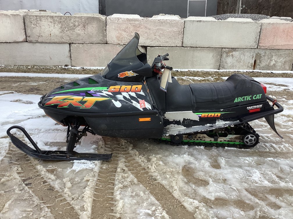1997 Arctic Cat ZRT 600 snowmobile, started, shows 5,914 miles, bill of sale.